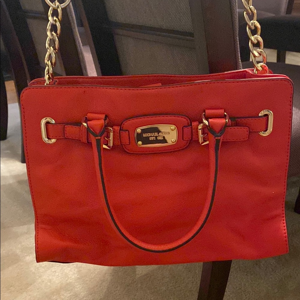 NWOT Michael Kors Red Leather Shoulder Bag